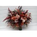 Wedding bouquets in burgundy terracotta colors. Bridal bouquet. Faux bouquet. Bridesmaid bouquet. 5121