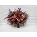 Wedding bouquets in burgundy terracotta colors. Bridal bouquet. Faux bouquet. Bridesmaid bouquet. 5121