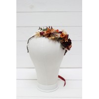 Rust burgundy cinnamon flower crown #2 . Hair wreath. Flower girl crown. Wedding flowers. 0044 EU UK