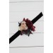  Wedding boutonnieres and wrist corsage  in Halloween color theme. Burgundy black gold beige  accessories. 0018 EU UK