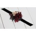  Wedding boutonnieres and wrist corsage  in Halloween color theme. Burgundy black gold beige  accessories. 0018 EU UK