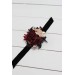  Wedding boutonnieres and wrist corsage  in Halloween color theme. Burgundy black gold beige  accessories. 0018 EU UK