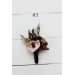 Wedding boutonnieres and wrist corsage in purple black gold beige color theme. Flower accessories. BLACK EU UK