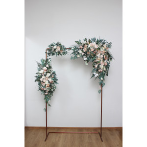  Flower arch arrangement in beige white blush pink colors.  Arbor flowers. Floral archway. Faux flowers for wedding arch. 0028