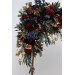  Flower arch arrangement in burgundy navy blue gold colors.  Arbor flowers. Floral archway. Faux flowers for wedding arch. 0031