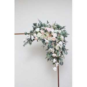  Flower arch arrangement in white blush pink colors.  Arbor flowers. Floral archway. Faux flowers for wedding arch. 0028-2