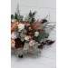 Wedding bouquets in beige terracotta white blush pink colors. Bridal bouquet. Cascading bouquet. Faux bouquet. Bridesmaid bouquet. 0027
