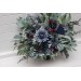 Bouquets in navy blue dusty blue burgundy sage greencolor theme. Bridal bouquet. Faux bouquet. Bridesmaid bouquet. 5332