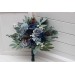 Bouquets in navy blue dusty blue burgundy sage greencolor theme. Bridal bouquet. Faux bouquet. Bridesmaid bouquet. 5332