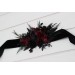 Black and burgundy flower belt for wedding. Floral sash. Bridal belt. Flower girl belt. 5325