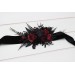 Black and burgundy flower belt for wedding. Floral sash. Bridal belt. Flower girl belt. 5325