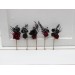  Set of  5 bobby pins in black-burgundy color scheme. Hair accessories. Flower accessories for wedding.  5325