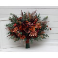 Wedding Bouquets in Burgundy, Dusty Rose, Terracotta & Rust | Faux Bridal & Bridesmaid Bouquets