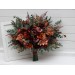 Bouquets in burgundy dusty rose terracotta rust color theme. Bridal bouquet. Faux bouquet. Bridesmaid bouquet. 5294