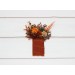 Terracotta rust orange pocket flowers. Pocket boutonniere. Flower accessories. Square flowers. 5331