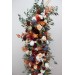  Flower arch arrangement in rust burgundy  ivory colors.  Arbor flowers. Floral archway. Faux flowers for wedding arch. 0007