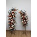  Flower arch arrangement in rust burgundy  ivory colors.  Arbor flowers. Floral archway. Faux flowers for wedding arch. 0007