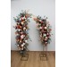  Flower arch arrangement in rust burgundy  ivory colors.  Arbor flowers. Floral archway. Faux flowers for wedding arch. 0007