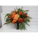 Bouquets in orange green color theme. Bridal bouquet. Faux bouquet. Bridesmaid bouquet. 5337