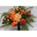 Bouquets in orange green color theme. Bridal bouquet. Faux bouquet. Bridesmaid bouquet. 5337