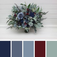 Bouquets in navy blue dusty blue burgundy sage greencolor theme. Bridal bouquet. Faux bouquet. Bridesmaid bouquet. 5332