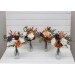 Mini bouquets for vases in rust navy blue ivory color scheme. Flowers for wedding decor. Table flowers. Centerpiece. 0007