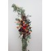  Flower arch arrangement in burgundy burnt orange colors.  Arbor flowers. Floral archway. Faux flowers for wedding arch. 5160