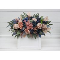  Flower arch arrangement in navy blue dusty rose colors.  Arbor flowers. Floral archway. Faux flowers for wedding arch. 5245