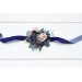  Wedding boutonnieres and wrist corsage  in navy blue dusty rose color scheme. Flower accessories. 5245