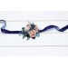  Wedding boutonnieres and wrist corsage  in navy blue dusty rose color scheme. Flower accessories. 5245