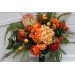 Bouquets in orange green color theme. Bridal bouquet. Faux bouquet. Bridesmaid bouquet. 5337