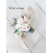  Wedding boutonnieres and wrist corsage  in beige white blush pink color theme. Flower accessories. 0028 EU UK