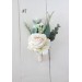  Wedding boutonnieres and wrist corsage  in beige white blush pink color theme. Flower accessories. 0028 EU UK