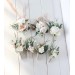  Wedding boutonnieres and wrist corsage  in beige white blush pink color theme. Flower accessories. 0028 EU UK