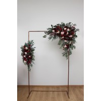  Flower arch arrangement in burgundy blush pink colors.  Arbor flowers. Floral archway. Faux flowers for wedding arch. 5080