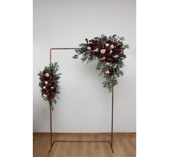  Flower arch arrangement in burgundy blush pink colors.  Arbor flowers. Floral archway. Faux flowers for wedding arch. 5080