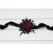  Wedding boutonnieres and wrist corsage  in black and burgundy color scheme. Flower accessories. Pocket boutonniere. 5325