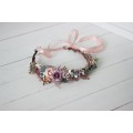 Dusty rose purple pink flower crown. Hair wreath in  pastel colors. Flower girl crown. Wedding flowers. 0004 EU UK