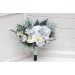 Wedding bouquets in white sky blue colors. Wildflowers bridal bouquet. Cascading bouquet. Faux bouquet. Summer bouquet. Bridesmaid bouquet. 5253