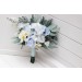 Wedding bouquets in white sky blue colors. Wildflowers bridal bouquet. Cascading bouquet. Faux bouquet. Summer bouquet. Bridesmaid bouquet. 5253