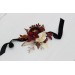  Wedding boutonnieres and wrist corsage  in burgundy brown cream color theme. Flower accessories. 0041 EU UK