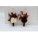  Wedding boutonnieres and wrist corsage  in burgundy brown cream color theme. Flower accessories. 0041 EU UK