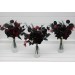 Mini bouquets for vases in black burgundy color scheme. Flowers for wedding decor. Table flowers. Centerpiece. 5325