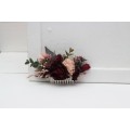 Flower comb in purple burgundy beige black color scheme. Wedding accessories for hair. Bridal flower comb. Bridesmaid floral comb. 0072 EU UK