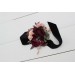 Wrist corsage in purple burgundy beige black color scheme. Flower accessories. 0072 EU UK