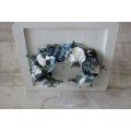 Dusty blue navy blue white flower crown. Hair wreath. Flower girl crown. Wedding flowers. VERA EU UK