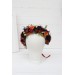 Rust orange burgundy blue flower crown. Hair wreath. Flower girl crown. Wedding flowers. 0043 EU UK