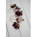  Set of  5 hair pins in burgundy blush pink color scheme. Flower hair pins. Hair accessories. Flower accessories for wedding.  Bridesmaid gift.  0015 EU UK