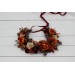 Cr-1 Burgundy rust ivory flower crown. Hair wreath. Flower girl crown. Wedding flowers. 0025 EU UK