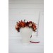 Cr-1 Burgundy rust ivory flower crown. Hair wreath. Flower girl crown. Wedding flowers. 0025 EU UK